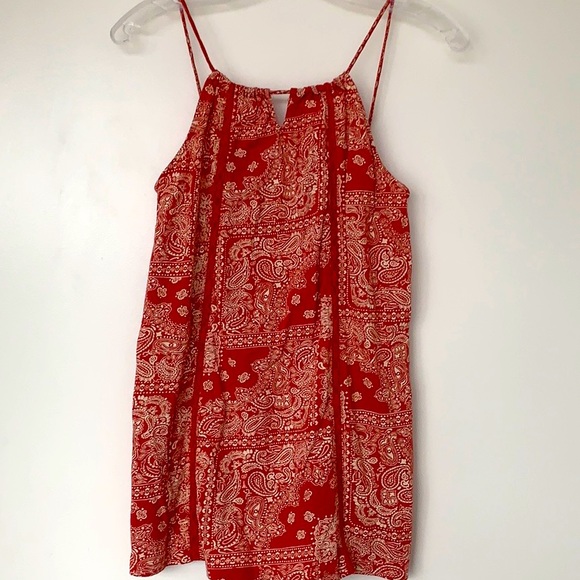 Sun & Shadow Red Paisley Thin Strap Tank - Picture 1 of 5